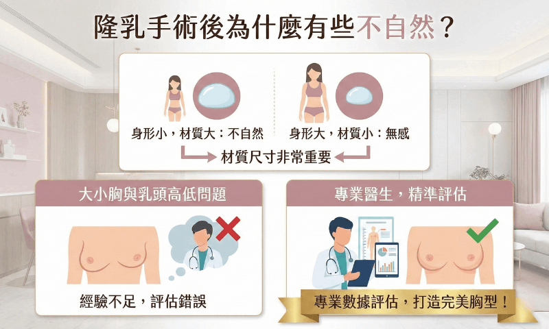 隆乳手術後為什麼有些不自然？