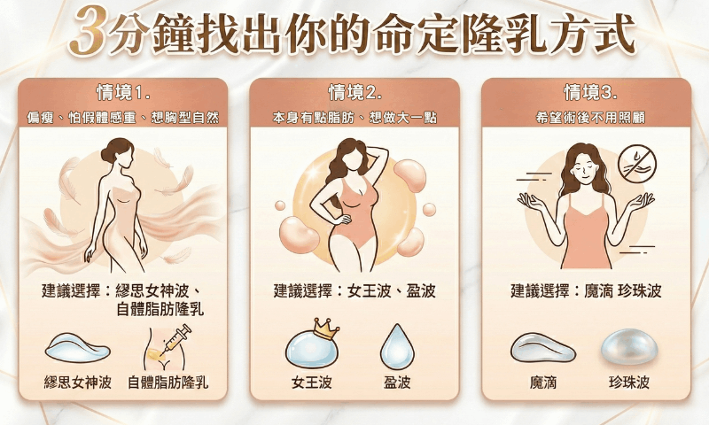 3分鐘找出你的命定隆乳方式
