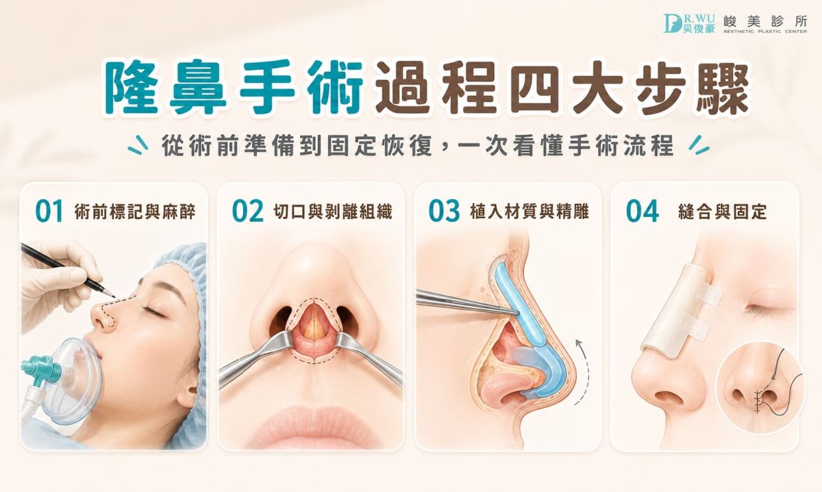 隆鼻手術過程四大步驟