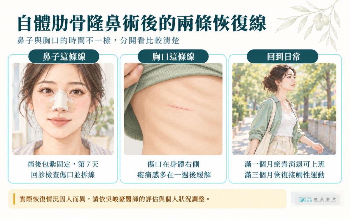 鼻子與肋骨恢復時間不一樣